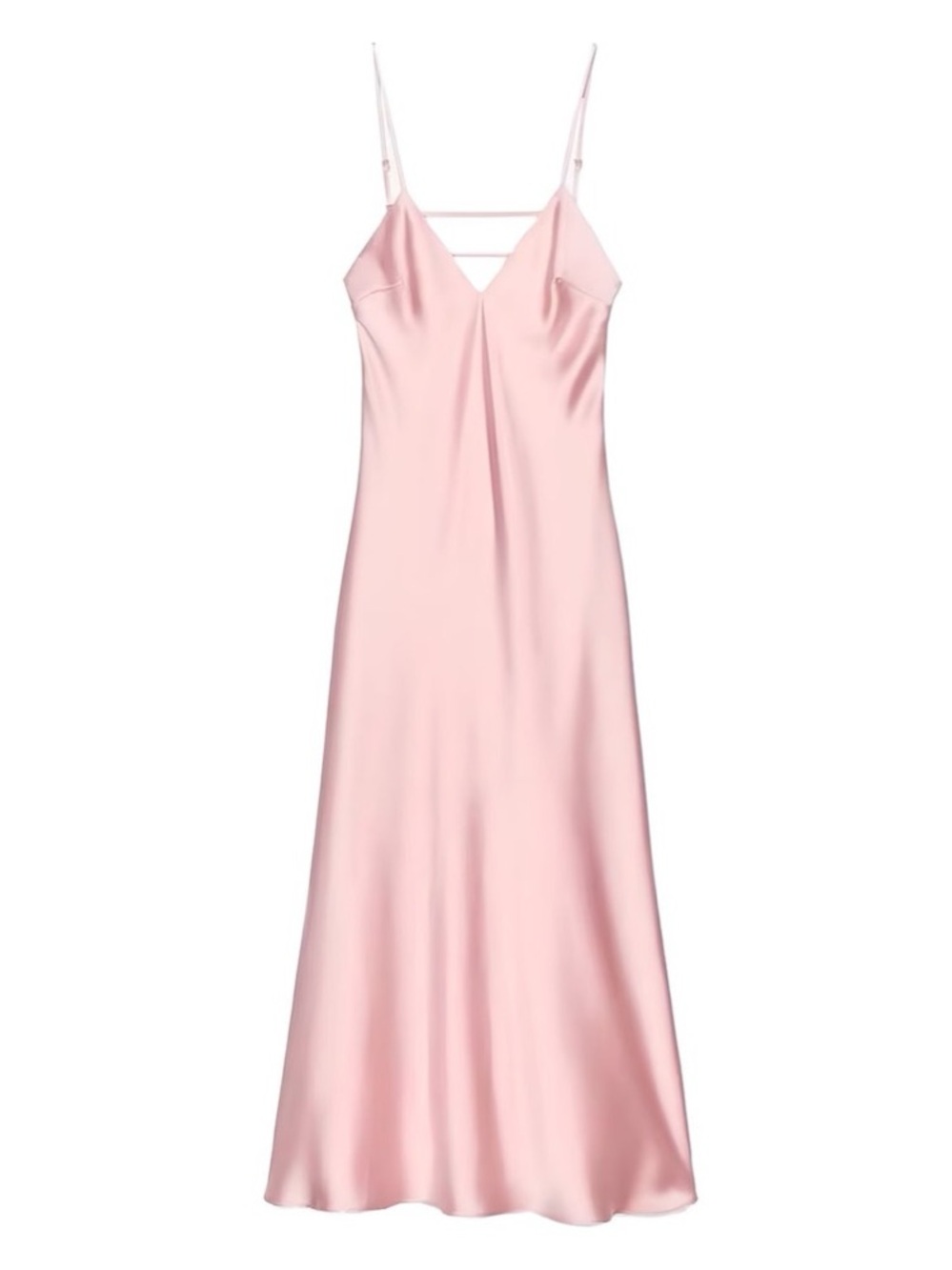 Silky Pink Slip Dress with Strappy Detail